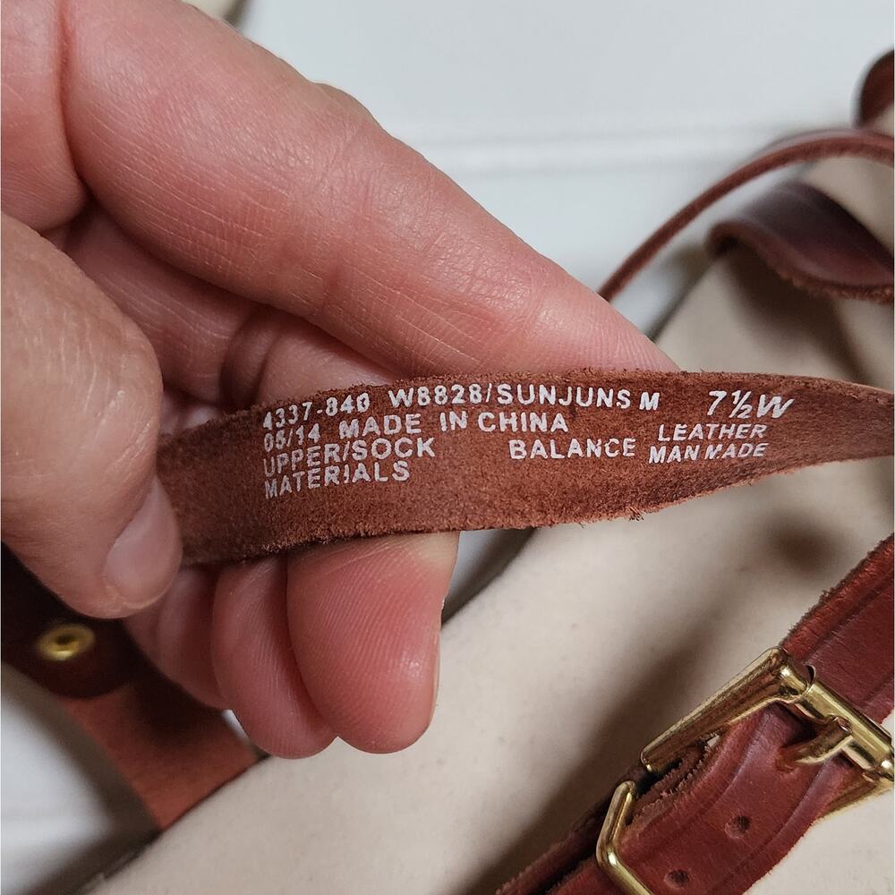 G.H. Bass & Co Sunjuns Margie Strappy Women's Leather Sandals Size 7.5W Brown - Picture 9 of 10